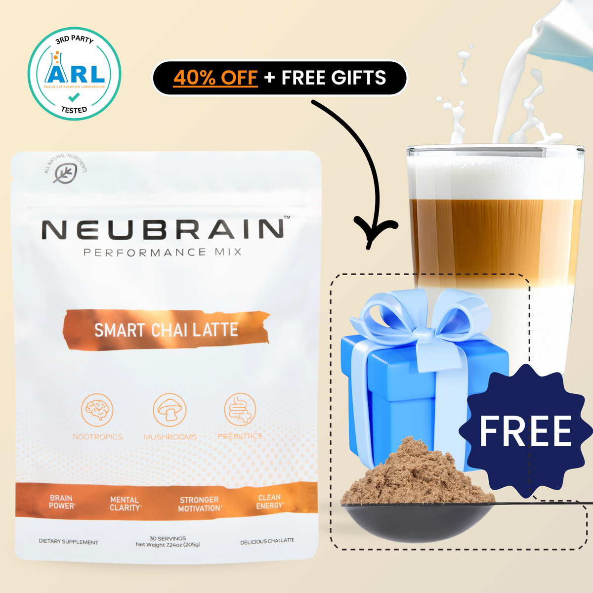 Smart Coffee Blend (#1 Mushroom Coffee) + FREE Gifts
