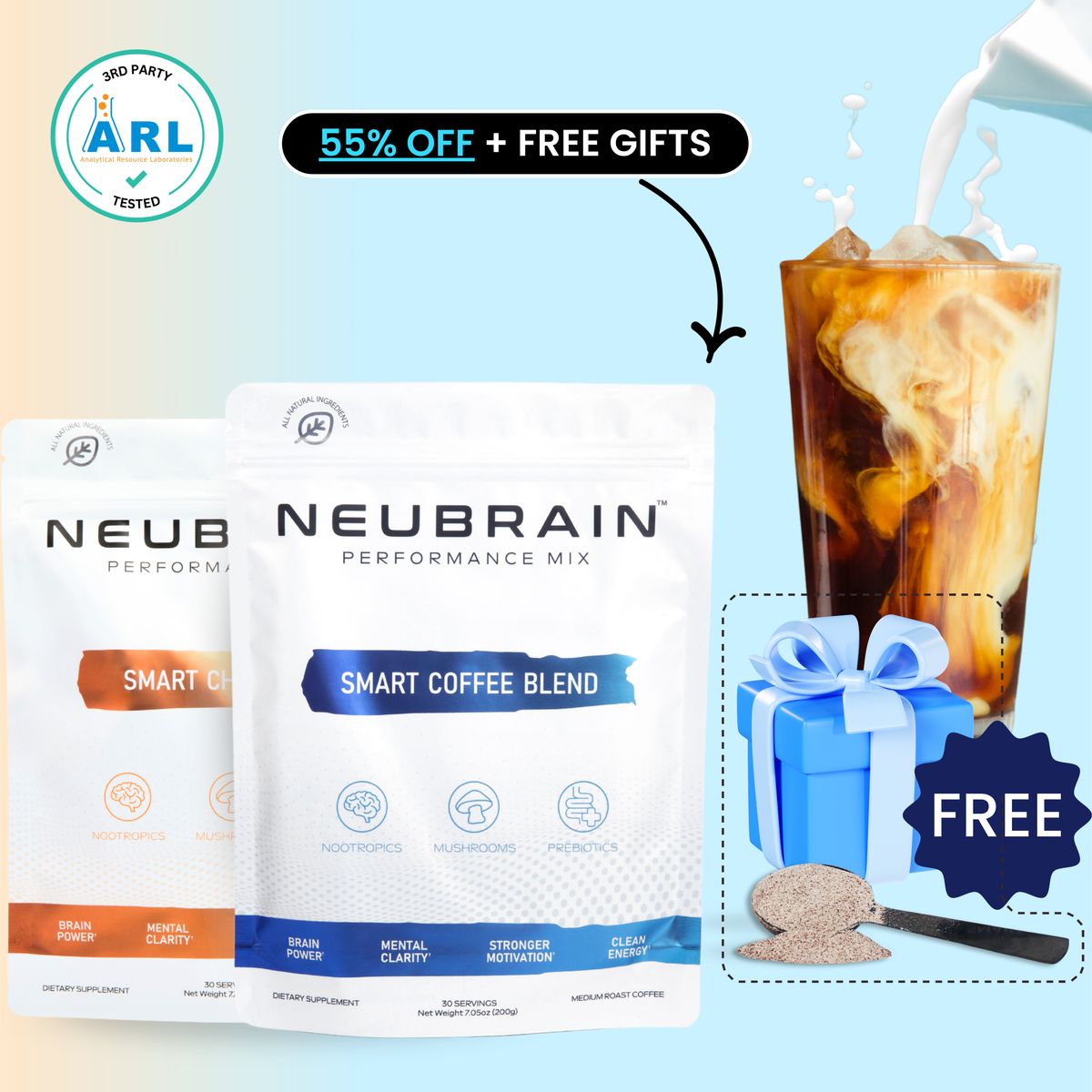 Smart Coffee Blend (#1 Mushroom Coffee) + FREE Gifts